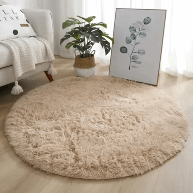 Kuschelweicher runder Teppich für eleganten Wohnkomfort