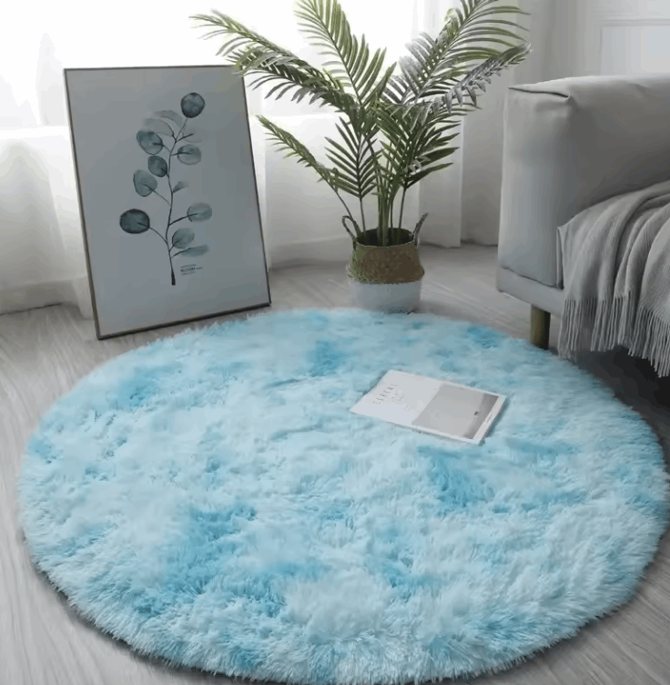 Kuschelweicher runder Teppich für eleganten Wohnkomfort