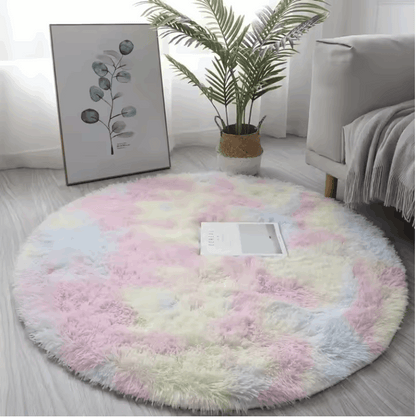 Kuschelweicher runder Teppich für eleganten Wohnkomfort