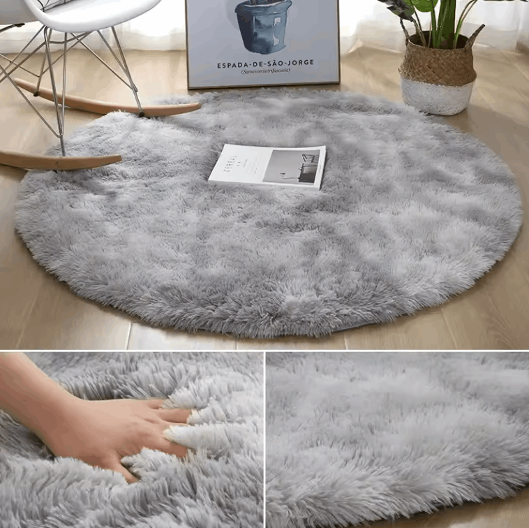 Kuschelweicher runder Teppich für eleganten Wohnkomfort